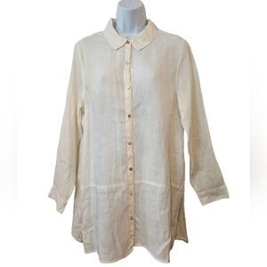 Artisan NY 100% Linen Top/Jacket sz M oversized